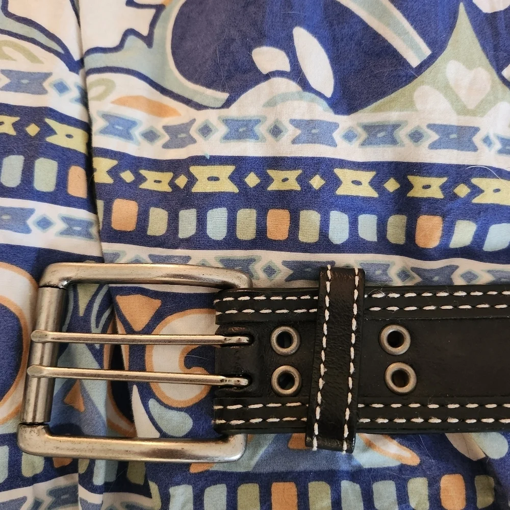 BLACK GENUINE LEATHER XL BELT NWOT 50.5 Inches